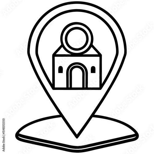 Location pin icon with destination marker