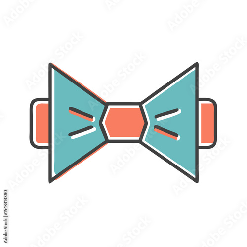 Colorful Cartoon Bow Tie Illustration Perfect for Branding or Design Projects
