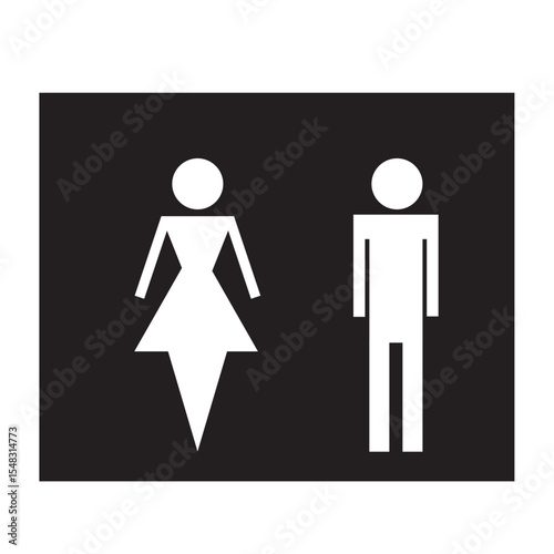 Restroom or bathroom for man and woman to peeing.  vector WC pictogram icon or sign. World toilet day. Stickman bath room. Unisex. Clean the toilets