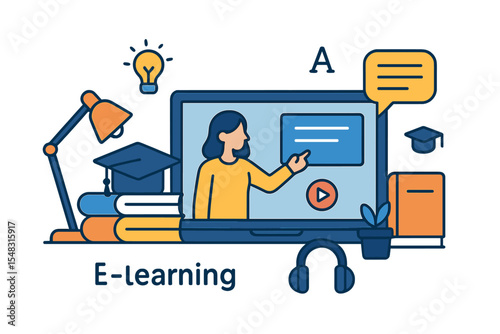 The concept of e-learning, online education, and e-learning technology