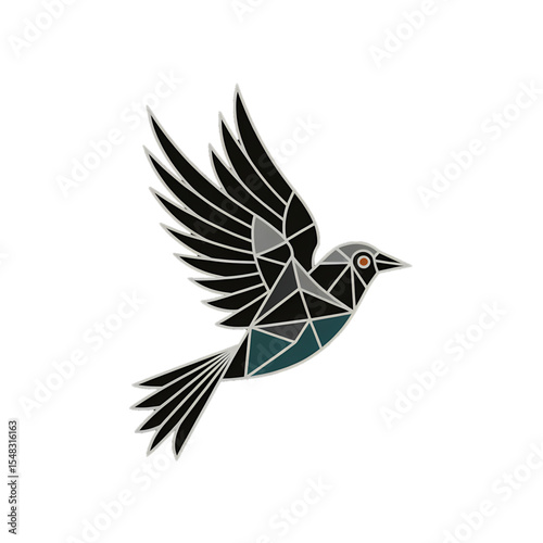 Colorful geometric bird design representing freedom and nature, suitable for art lovers and bird enthusiasts everywhere