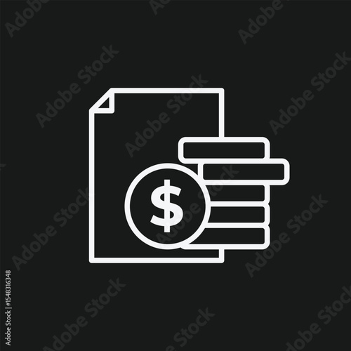 Financial Document with Money Icon  Invoice, Bill, Payment And Investment Papers