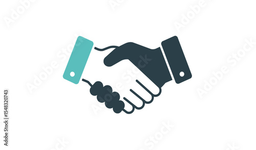 Outline shaking hand pixel perfect vector icon