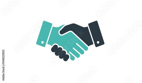 Outline shaking hand pixel perfect vector icon
