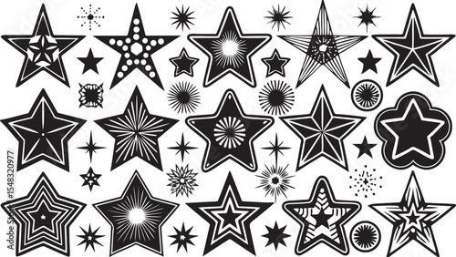 Abstract seamless star pattern design featuring blue floral elements, perfect for textile or wallpaper decoration