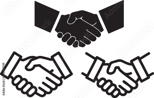 Handshake Business Partnership Icons