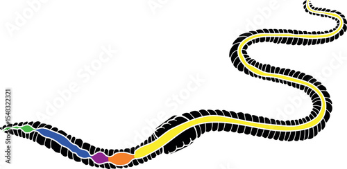 Scheme of digestive system of earthworm for biology lesson