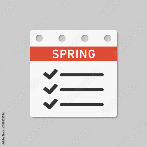 Page calendar season spring, to-do list, checklist