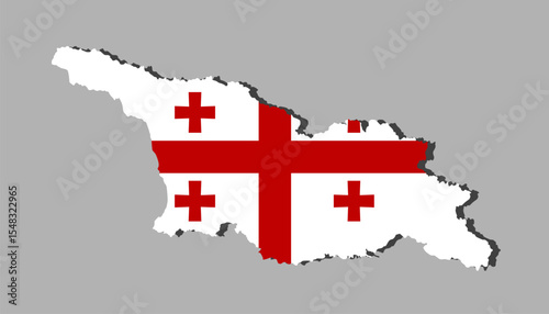 Vector map of Georgia made from flag, Asia