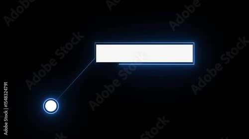 Neon call HUD animation on black background. Neon Hud call out rectangle - Futuristic HUD Elements.