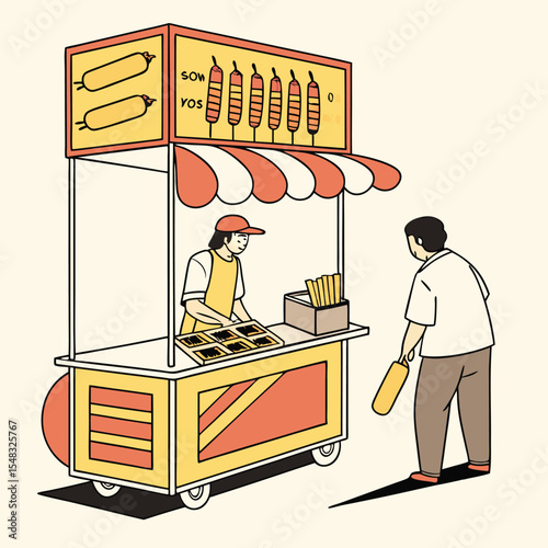 Delicious Street Food Cart Savory Snacks and Quick Bites