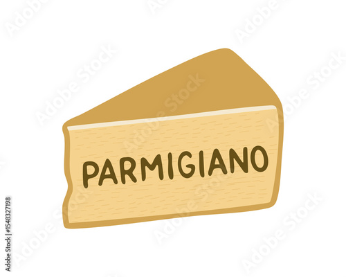 Hard cheese parmesan or pecorino, vector illustration isolated on white background