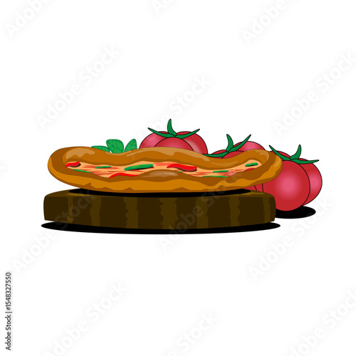 Pizza Vector, Tomatoes Vector