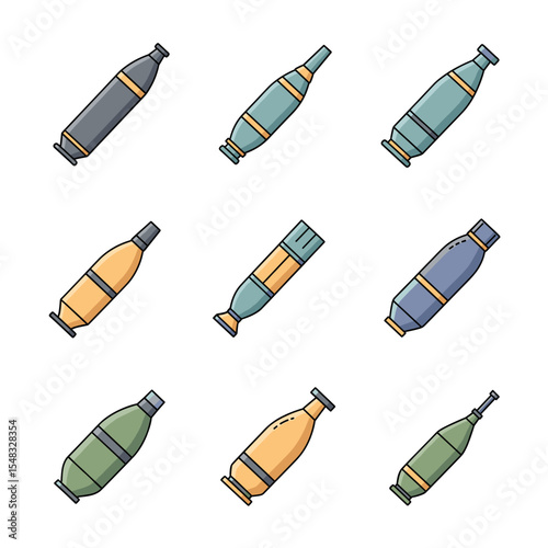 Collection of Rocket Projectiles Diverse Designs and Types