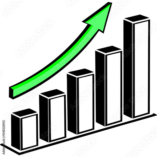 business graph with arrow