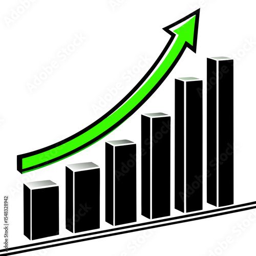 business graph with arrow