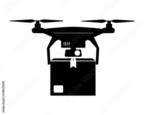Delivery drone icon black colour
