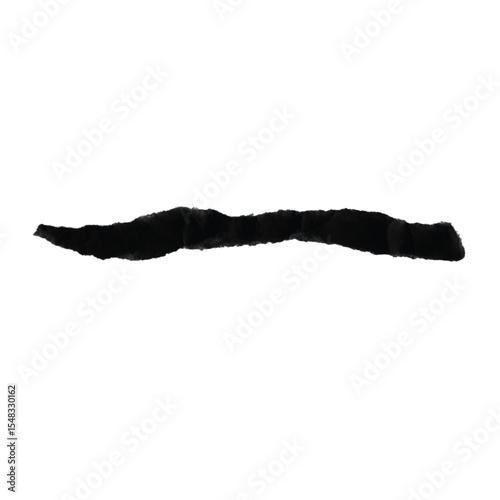 A powerful, expressive black ink brushstroke, reminiscent of Japanese calligraphy (Shodo). This singular, textured mark on a clean background is a testament to the beauty found in simple, bold gesture