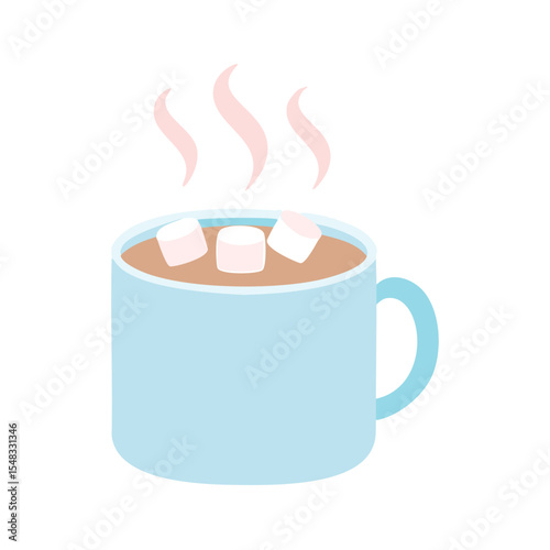 Warm cozy hot chocolate marshmallows winter drink mug