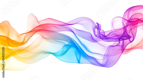 Rainbow Smoke Wave Abstract isolated on a transparent background
