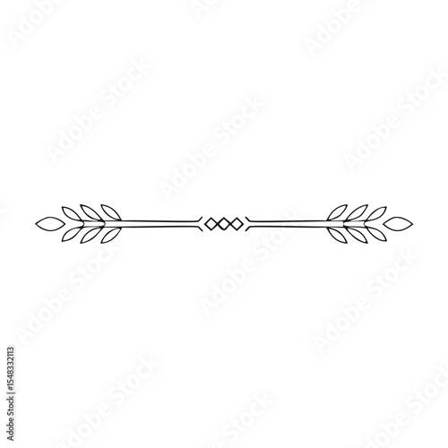 Elegant floral divider line design element