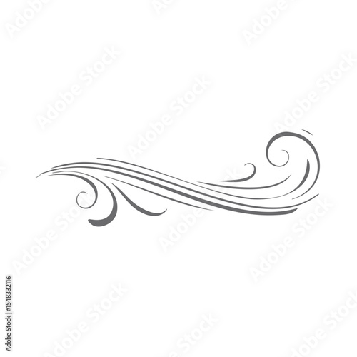 Elegant swirling line design element for invitations