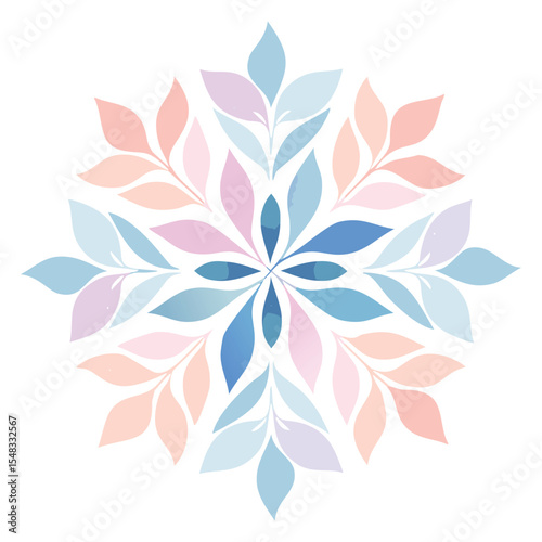 Pastel floral mandala design element