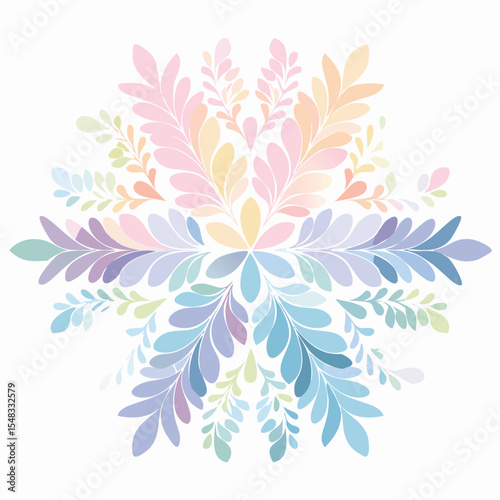 Pastel floral mandala design element illustration