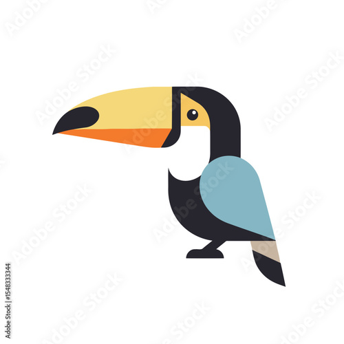 Geometric vector illustration of a toucan bird