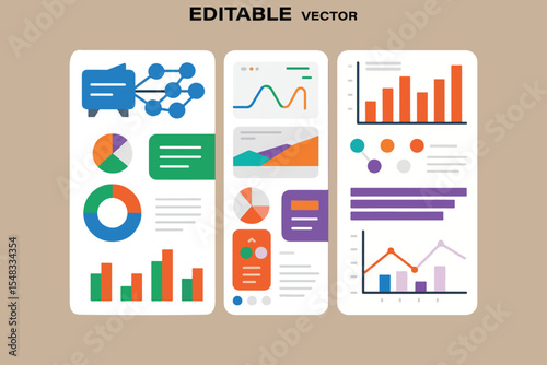 Modern data analytics dashboard with charts and graphs for business reports