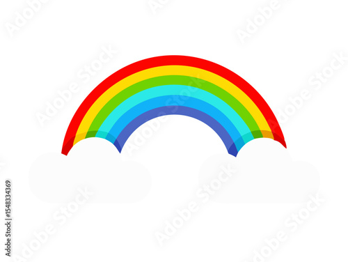 vector illustration of a rainbow with clouds