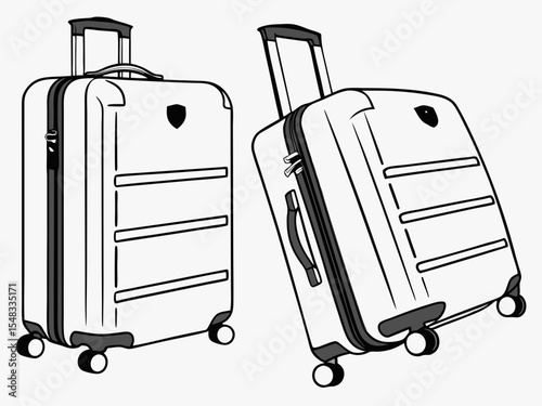 vector illustration of a suitcase with luggage