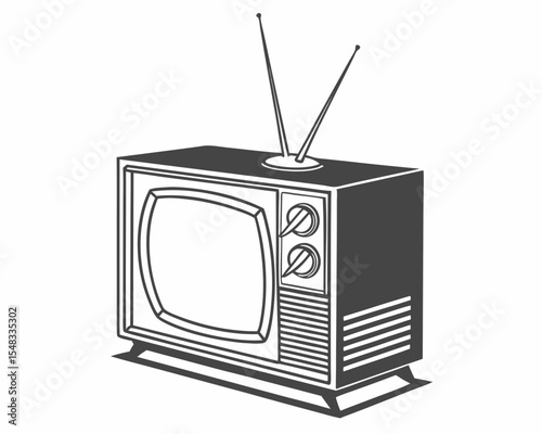 retro tv set isolated
