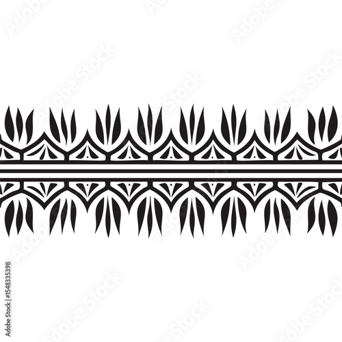 Elegant black and white floral border design