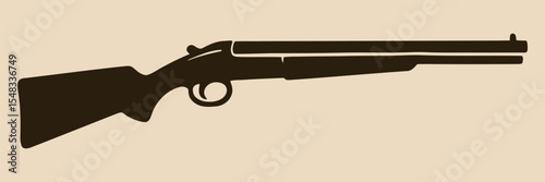 Simple vector outline of a traditional long shotgun.