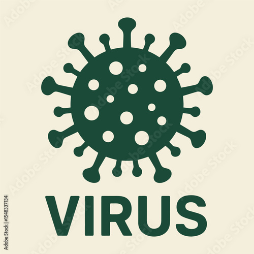 Virus cell vector illustration with spikes and bold shape.