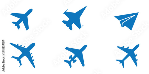 Plane icon set. Airplane icon vector. Flight transport symbol. Travel illustration. Holiday symbol
