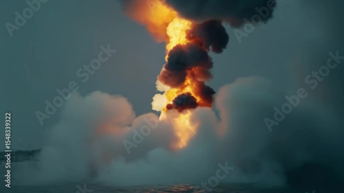 explosion flames sea gas force energy flames environment environmental impact video