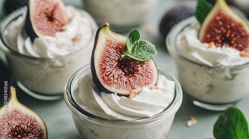 A fig-based dessert with whipped ice cream