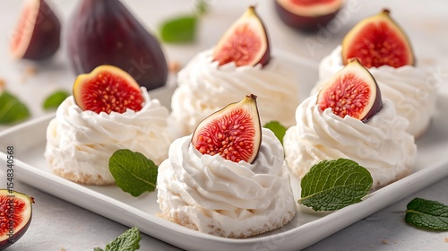 A fig-based dessert with whipped ice cream