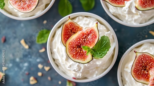 A fig-based dessert with whipped cream