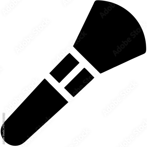 Makeup brush icon in black silhouette for beauty and cosmetology