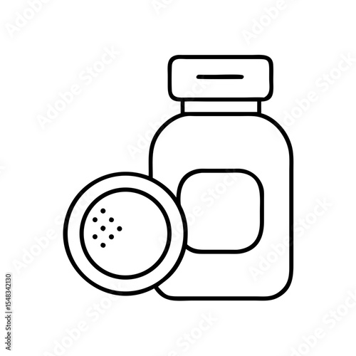 Makeup remover bottle and container icon in minimalistic style