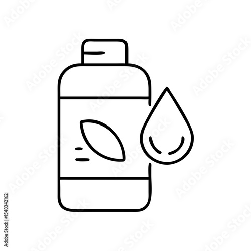 Micellar water bottle with droplet icon in minimalistic style