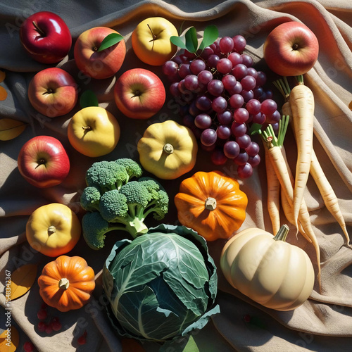 Fresh September Fruits and Vegetables