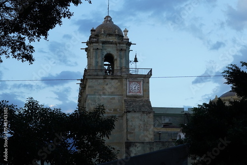 Oaxaca, Oaxaca night street, Mexico, people, Mexican Church