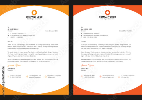Modern Creative & Clean business style letterhead of your corporate project design.set to print with vector & illustration