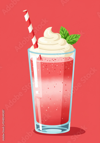 Minty Milkshake: A delicious mint-flavored drink topped with cream