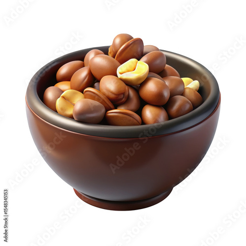 Brown bowl of roasted broad beans