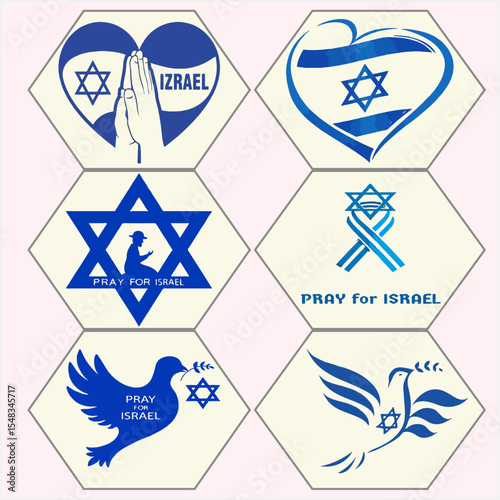 Israel vector set of one